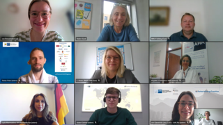 Screenshot mit 9 Teilnehmenden aus der Videokonferenz