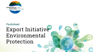 Cover des englischen Factsheets "Export Initiative Environmental Protection"