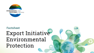 Cover des englischen Factsheets "Export Initiative Environmental Protection"