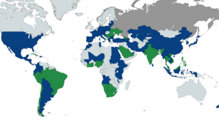 Weltkarte mit markierten Ländern, in denen EXI aktiv war oder ist; Projekte können über Projektdatenbank auf Webseite gefunden werden