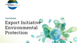 Cover des englischen Factsheets "Export Initiative Environmental Protection"