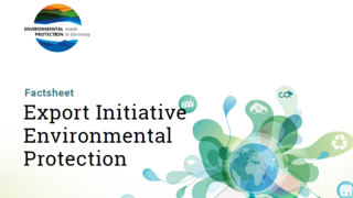 Cover des englischen Factsheets "Export Initiative Environmental Protection"