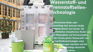 Elektrolyseur von Fraunhofer IWU in der Ausstellung