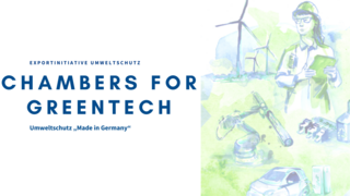 Chambers for Greentech, rechts Grafiken von Umwelttechnologien