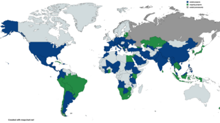 world map with EXI projects in 97 countries
